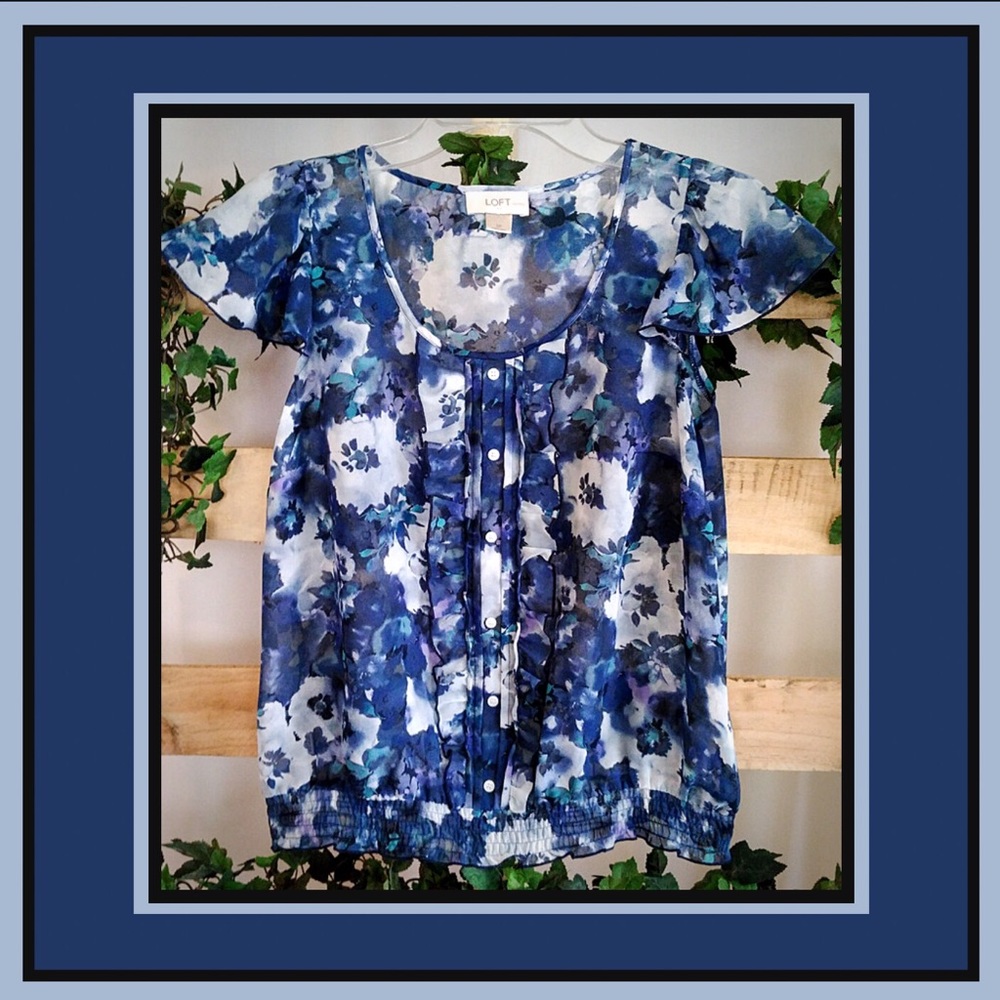 Loft Sheer Floral Blouse